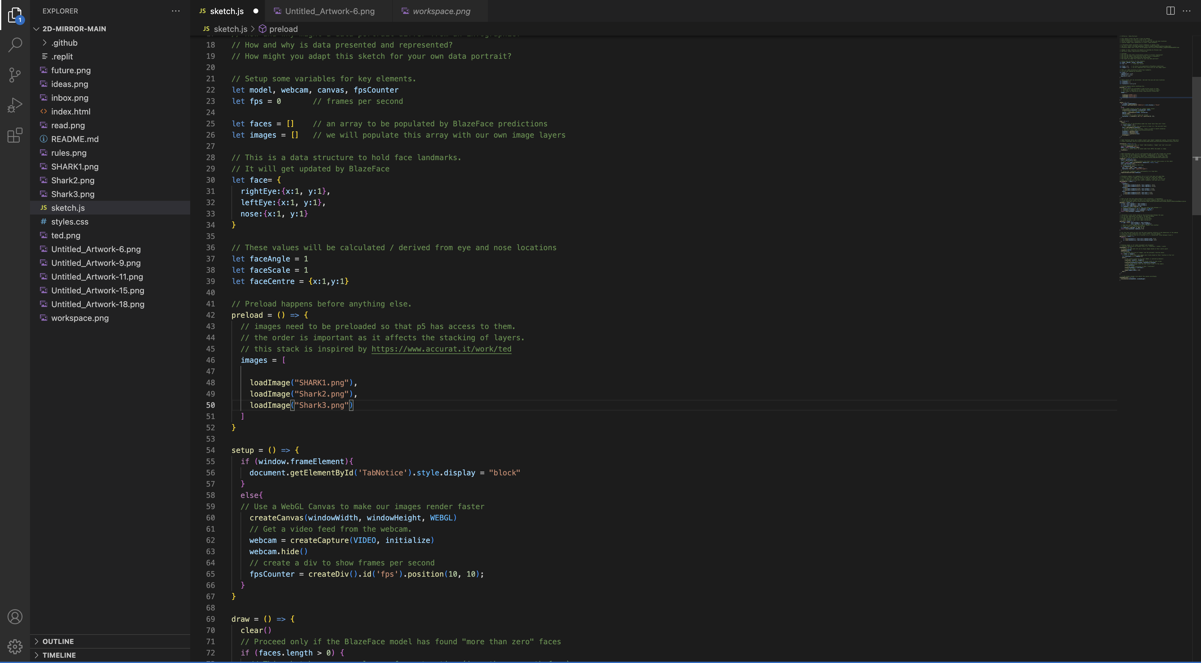 Activity 1 P5.Js blazeface and data portrait exploration